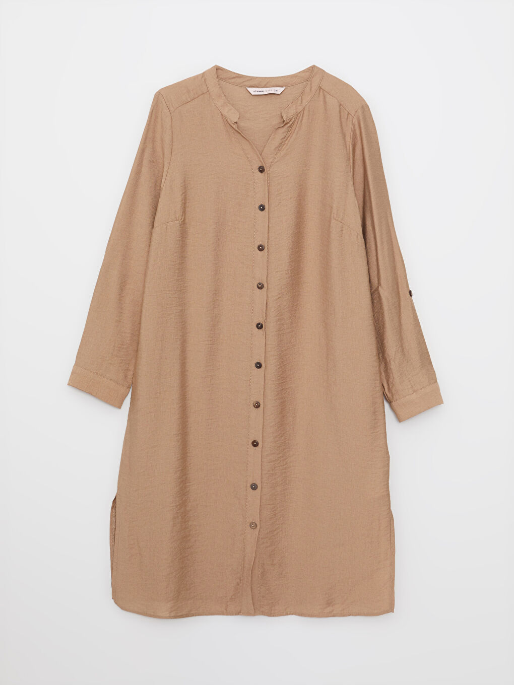 Henley Neckline Long Sleeve Women's Tunic-5