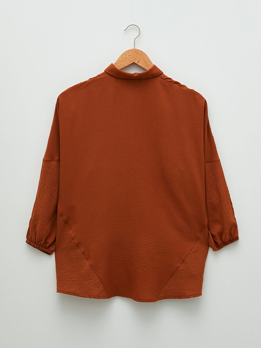 Plus Size Front Button Closure Straight Long Sleeve Women's Shirt-6