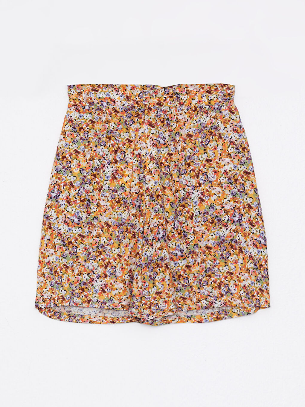 Elastic Waist Patterned Viscose Women's Shorts -S2I406Z8-LUG