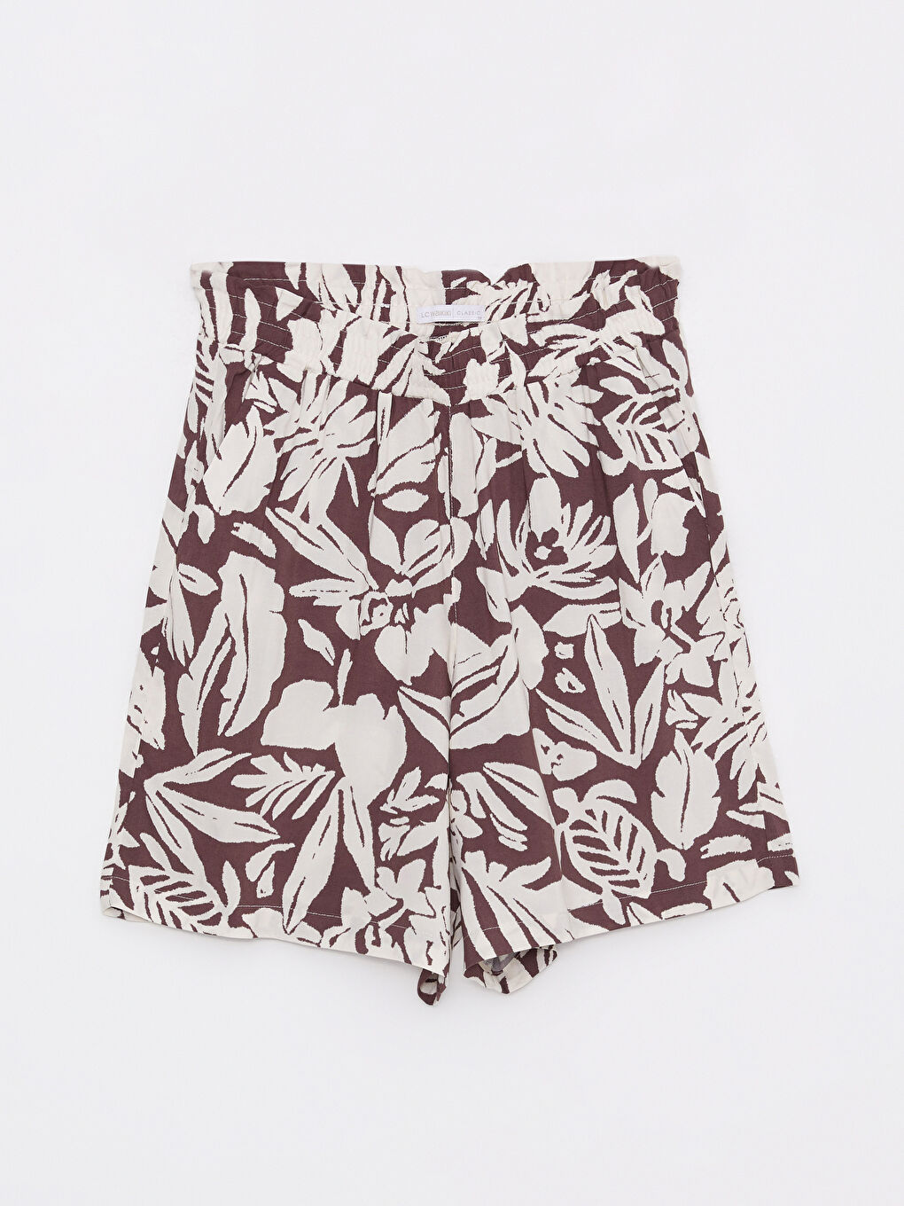 Yeşil Beli Lastikli Desenli Viskon Kadın Şort-6