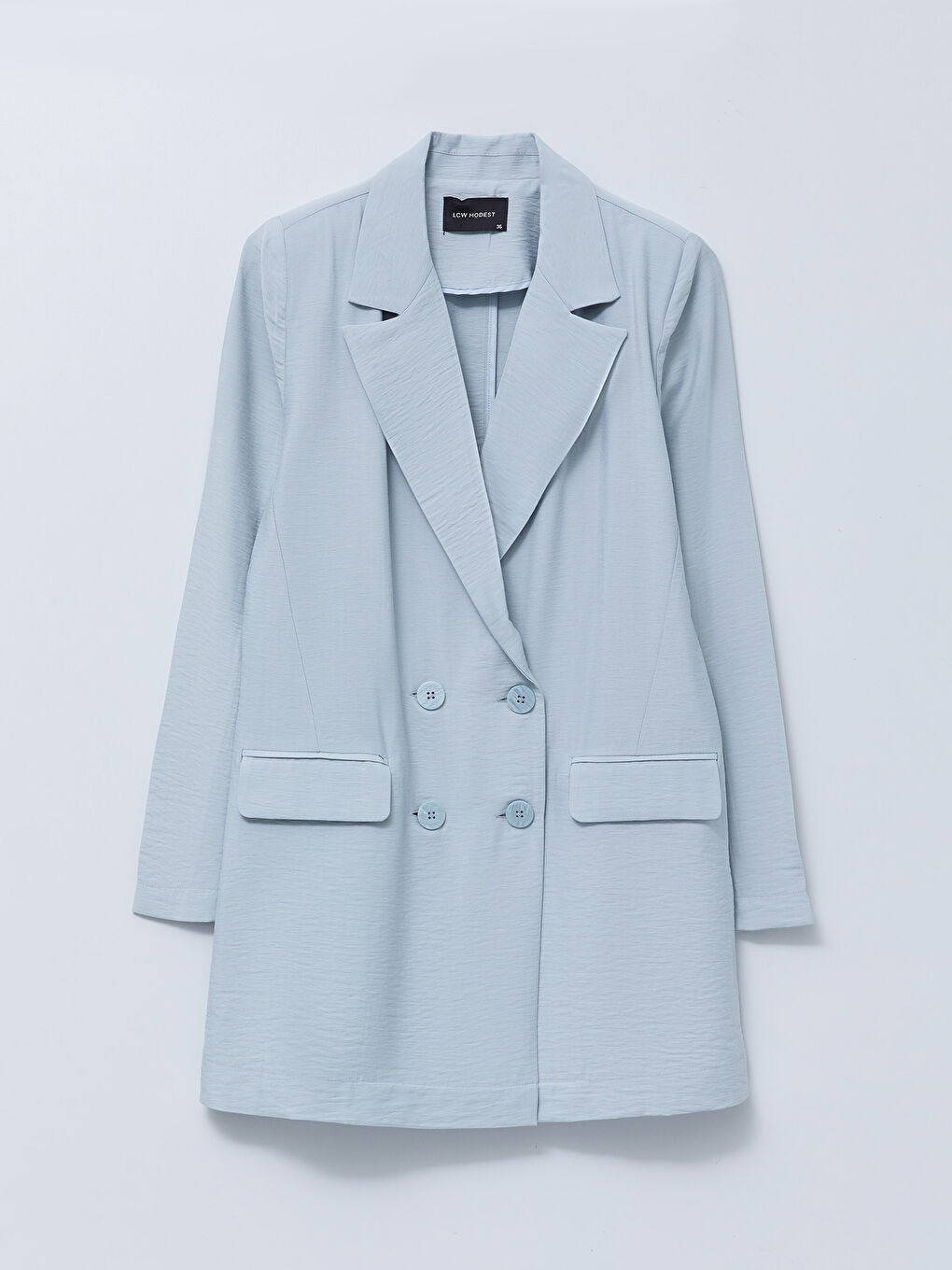 جاكيت للسيدات بأزرار أمامية وكم طويل مستقيم-10