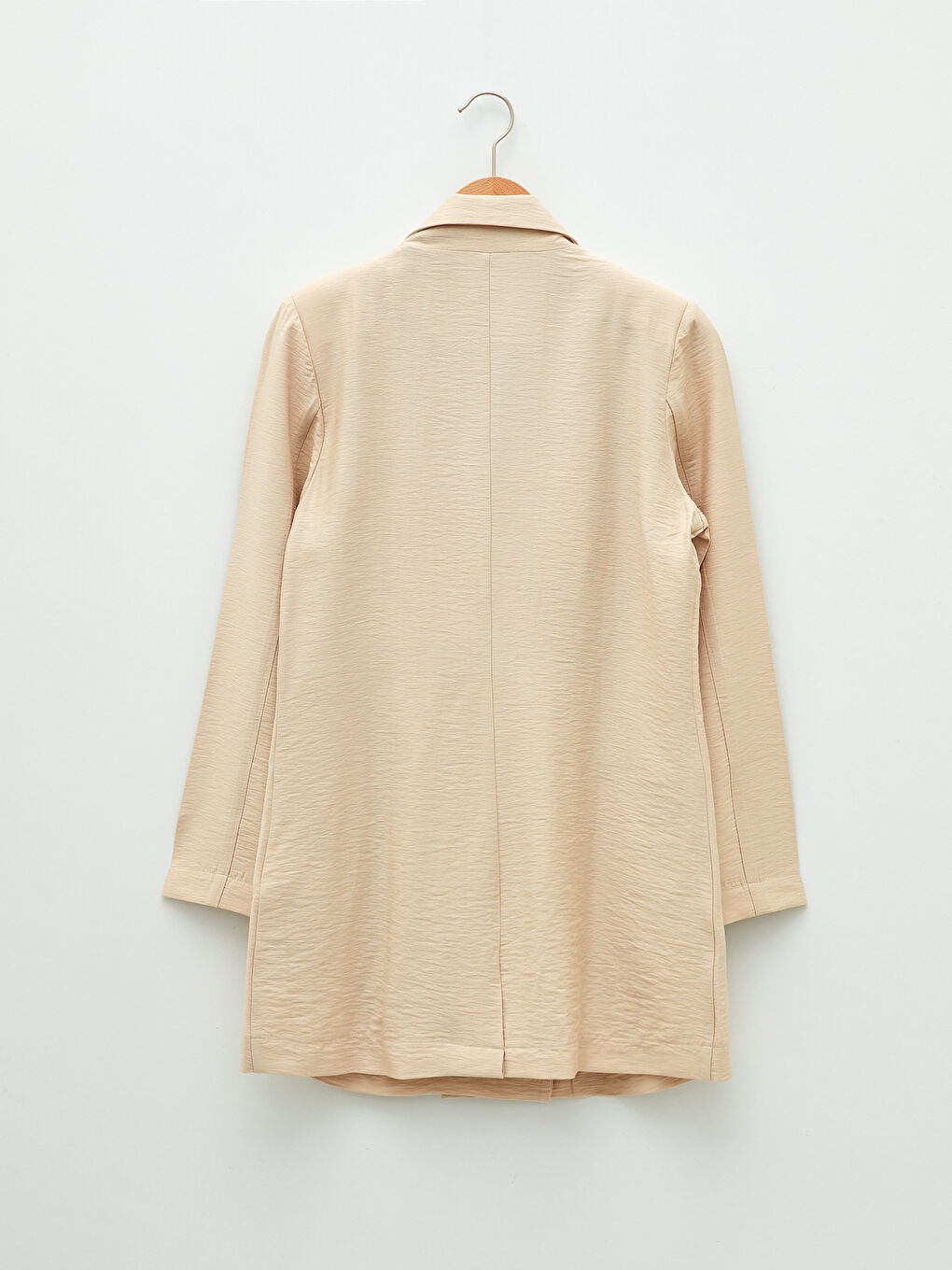 Front Button Closure Straight Long Sleeve Women's Jacket-6