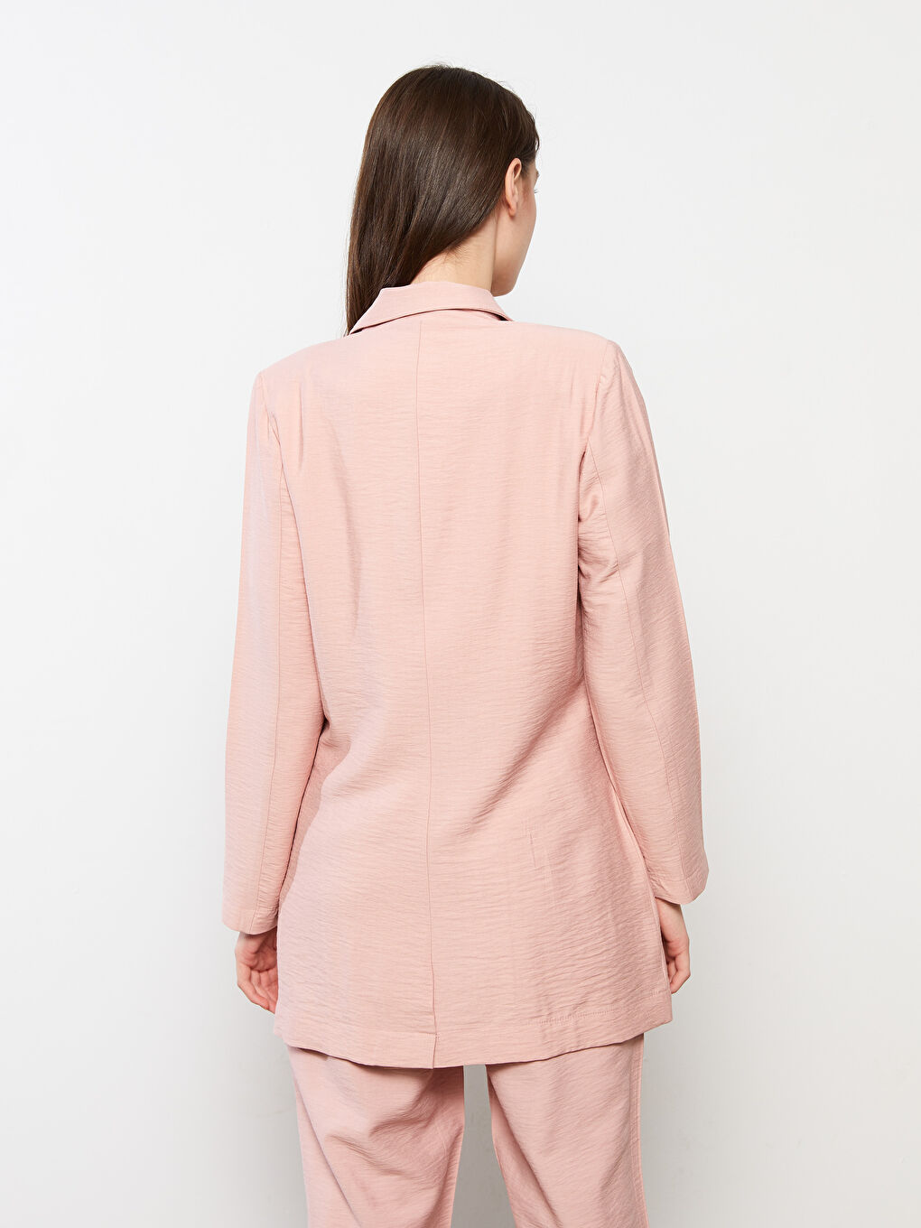 جاكيت للسيدات بأزرار أمامية وكم طويل مستقيم-4