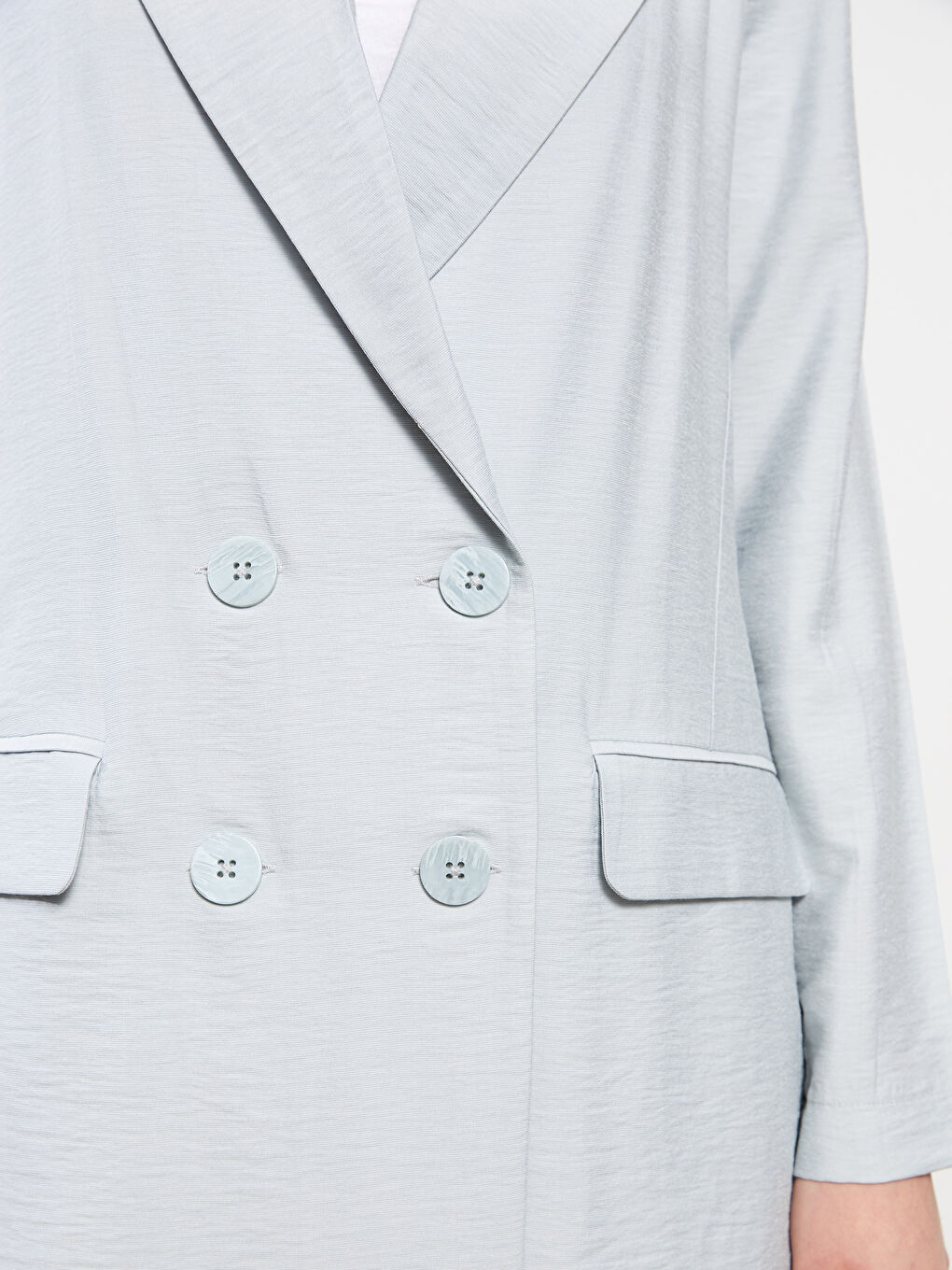 جاكيت للسيدات بأزرار أمامية وكم طويل مستقيم-6