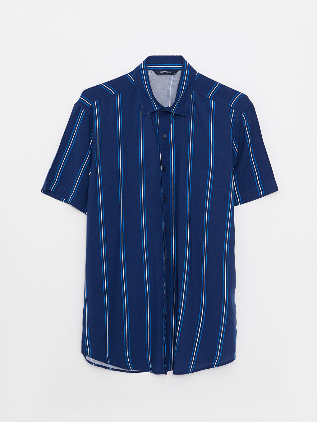 Standardni kroj Kratki rukav Prugasta Viskoza Muška Košulja-5