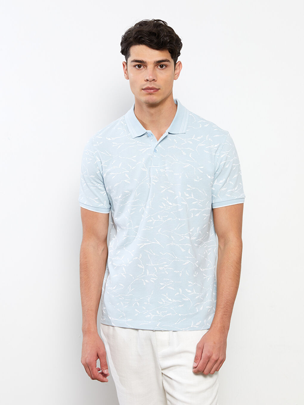 LCW Vision Polo-Kragen Kurzarm Gemustertes Piqué Herren-T-Shirt -S2I434Z8-LQQ
