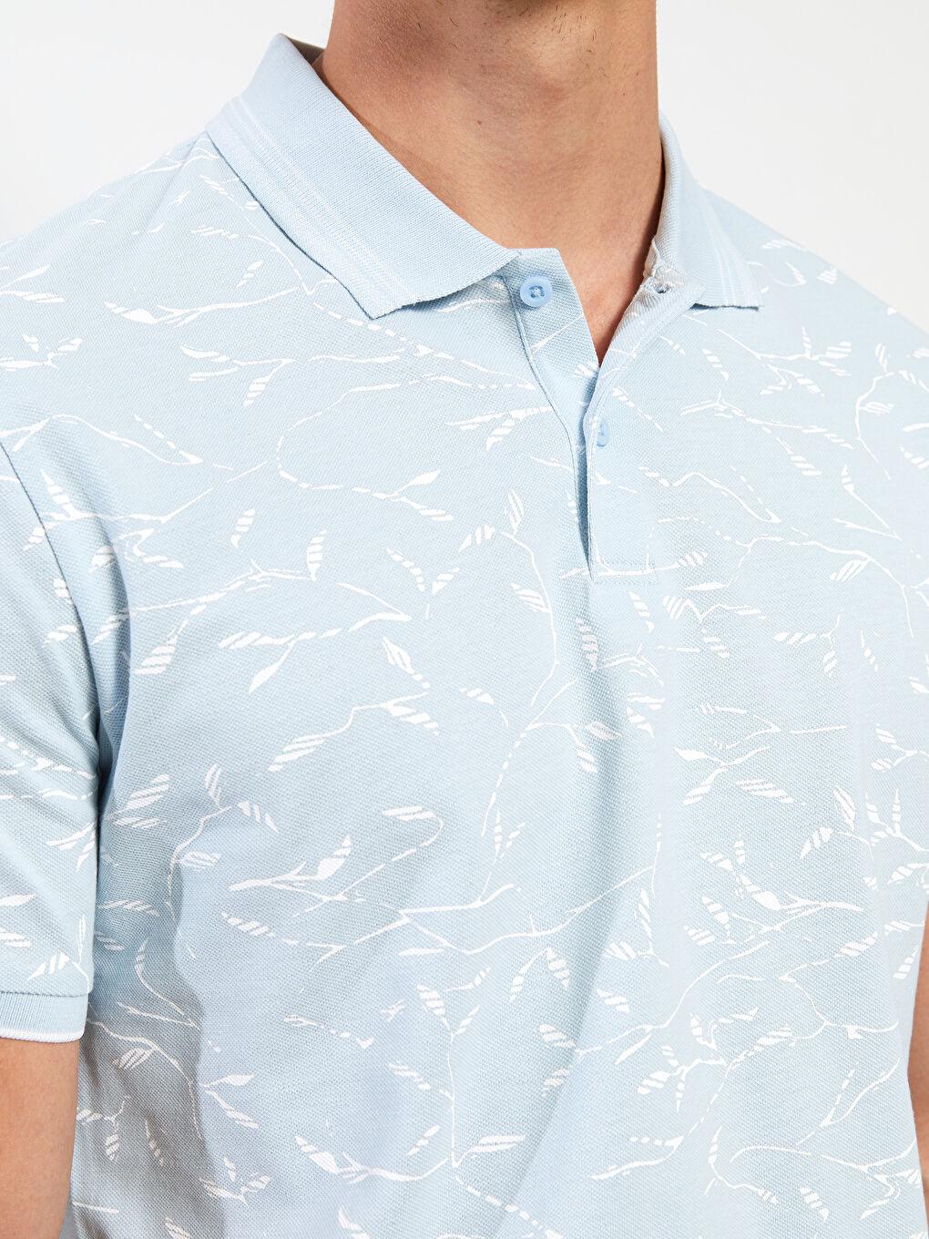 LCW Vision Polo-Kragen Kurzarm Gemustertes Piqué Herren-T-Shirt -S2I434Z8-LQQ