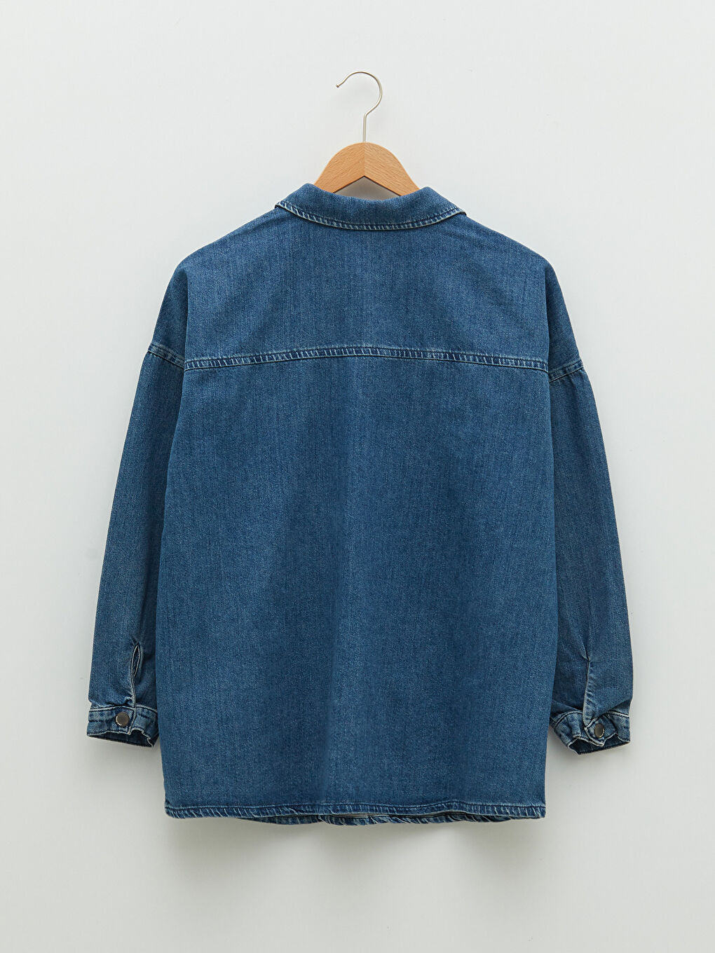 LCW ECO Front Button Closure Plain Pocket Detailed Rodeo Maternity Jean Shirt Jacket -S2I449Z8-507