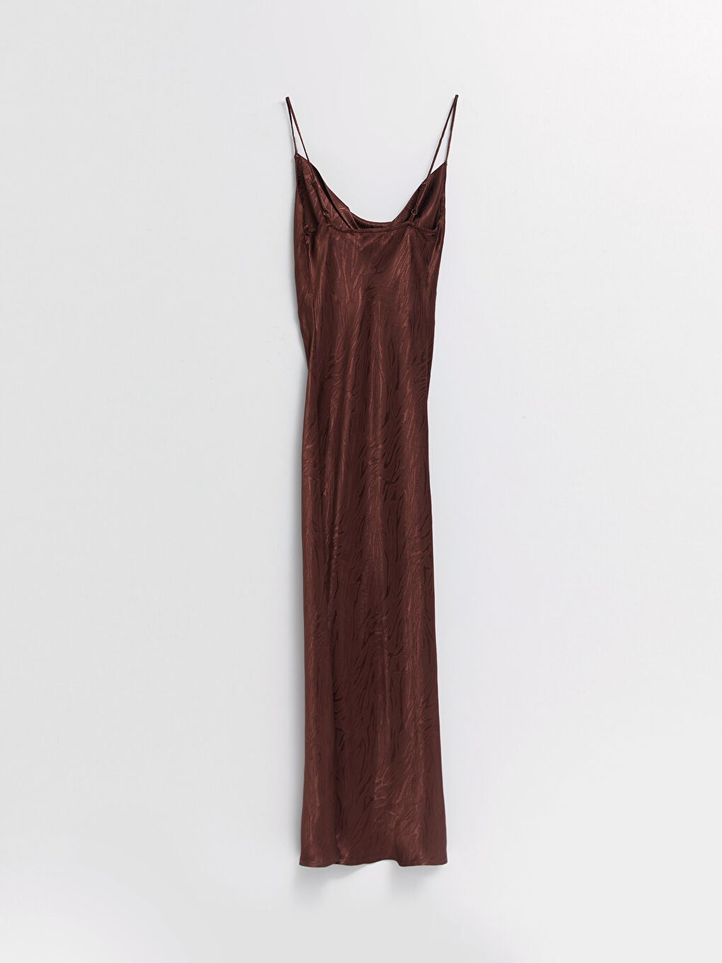 Flowy Collar Patterned A-Line Satin Women's Dress with Straps-6