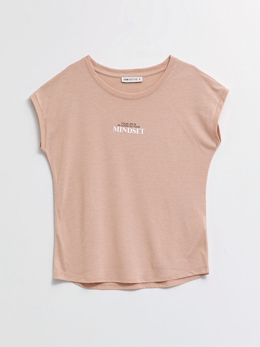 تيشيرت نسائي بأكمام قصيرة وياقة دائرية مطبوع-5