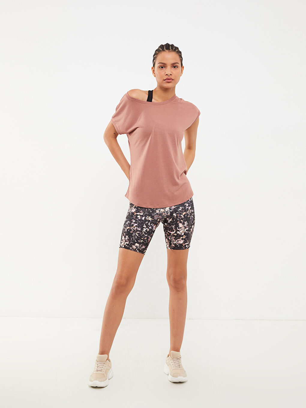 LCW SPORT Crew Neck Plain Short Sleeve Women's Sports T-Shirt -S2I490Z8-RG3