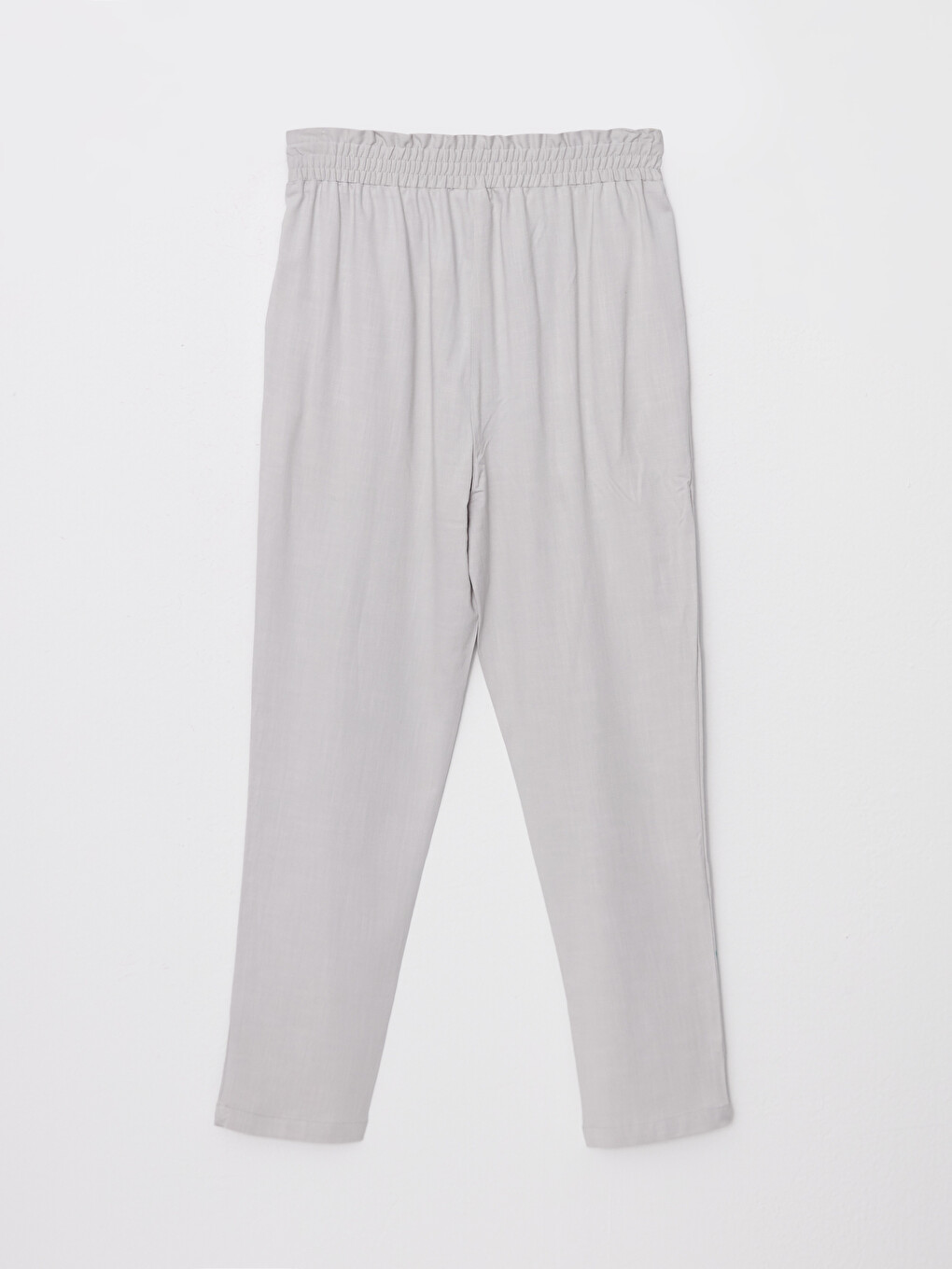 Women's Elastic Waist Relaxed Fit Plain Pants-6