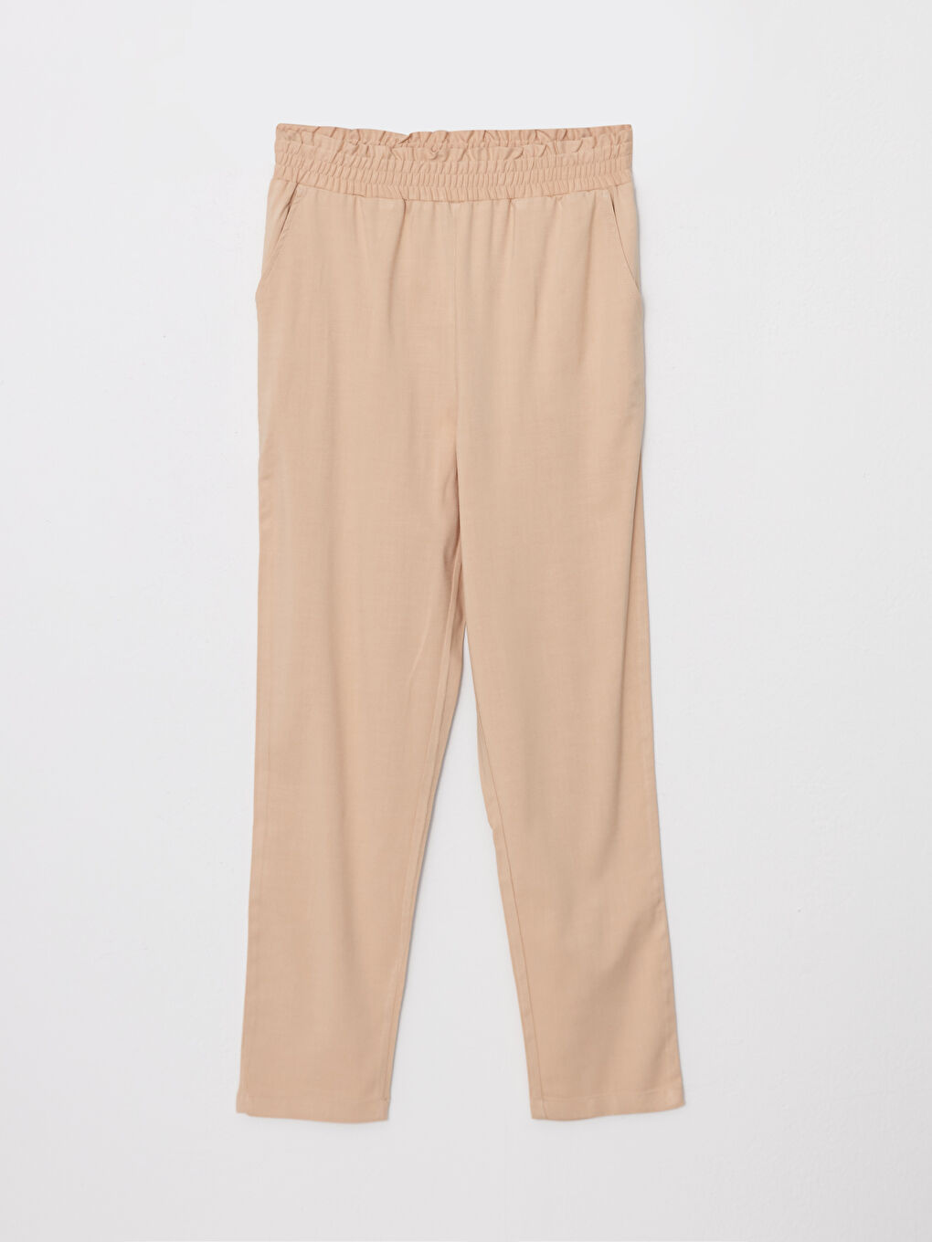 Women's Elastic Waist Relaxed Fit Regular Trousers -S2I550Z8-KNF