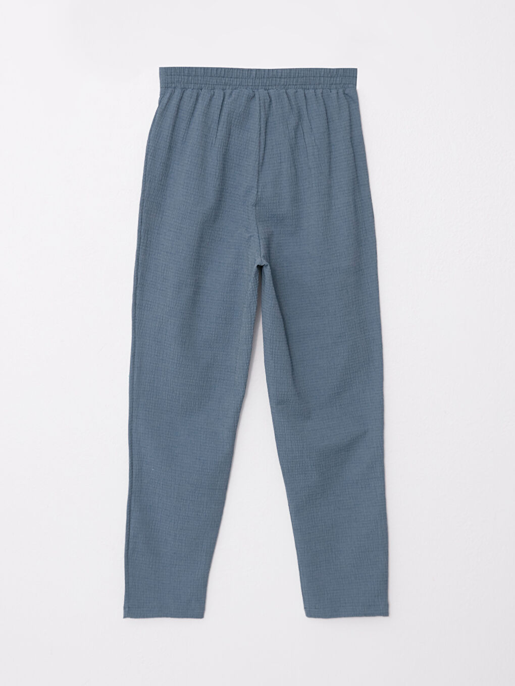 Petrol Kadın Beli Lastikli Standart Fit Düz Pantolon-1