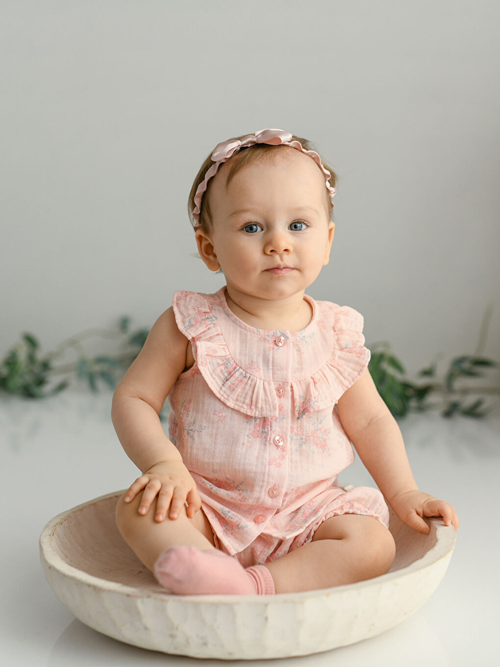 Crew Neck Printed Baby Girl Blouse and Shorts 2-Piece Set