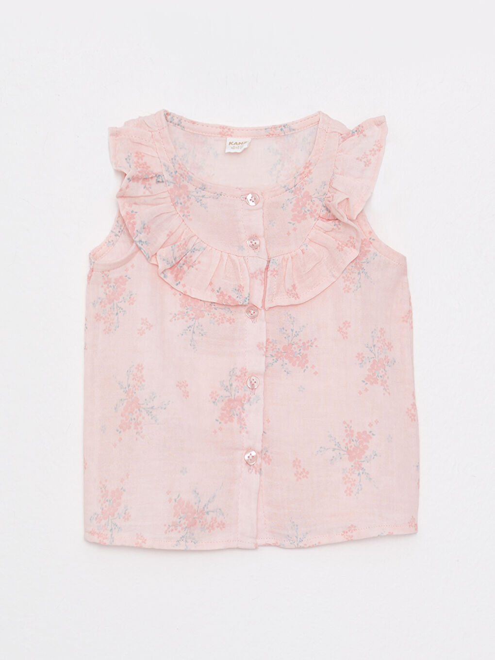 Crew Neck Printed Baby Girl Blouse and Shorts 2-Piece Set-4