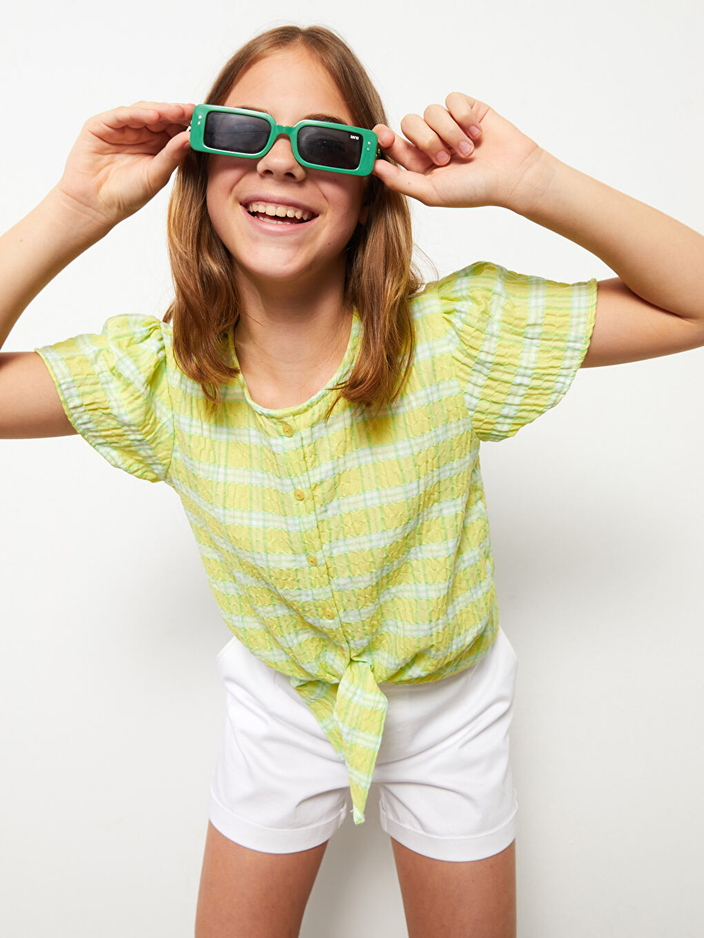 Basic Gabardine Girls Shorts-1