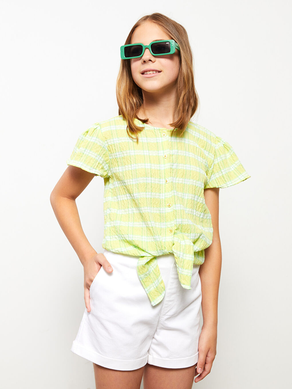 Basic Gabardine Girls Shorts-4