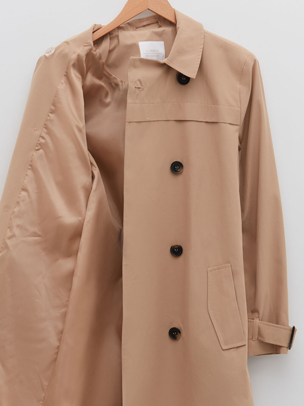 Jacket Collar Regular Long Sleeve Women's Trench Coat-7