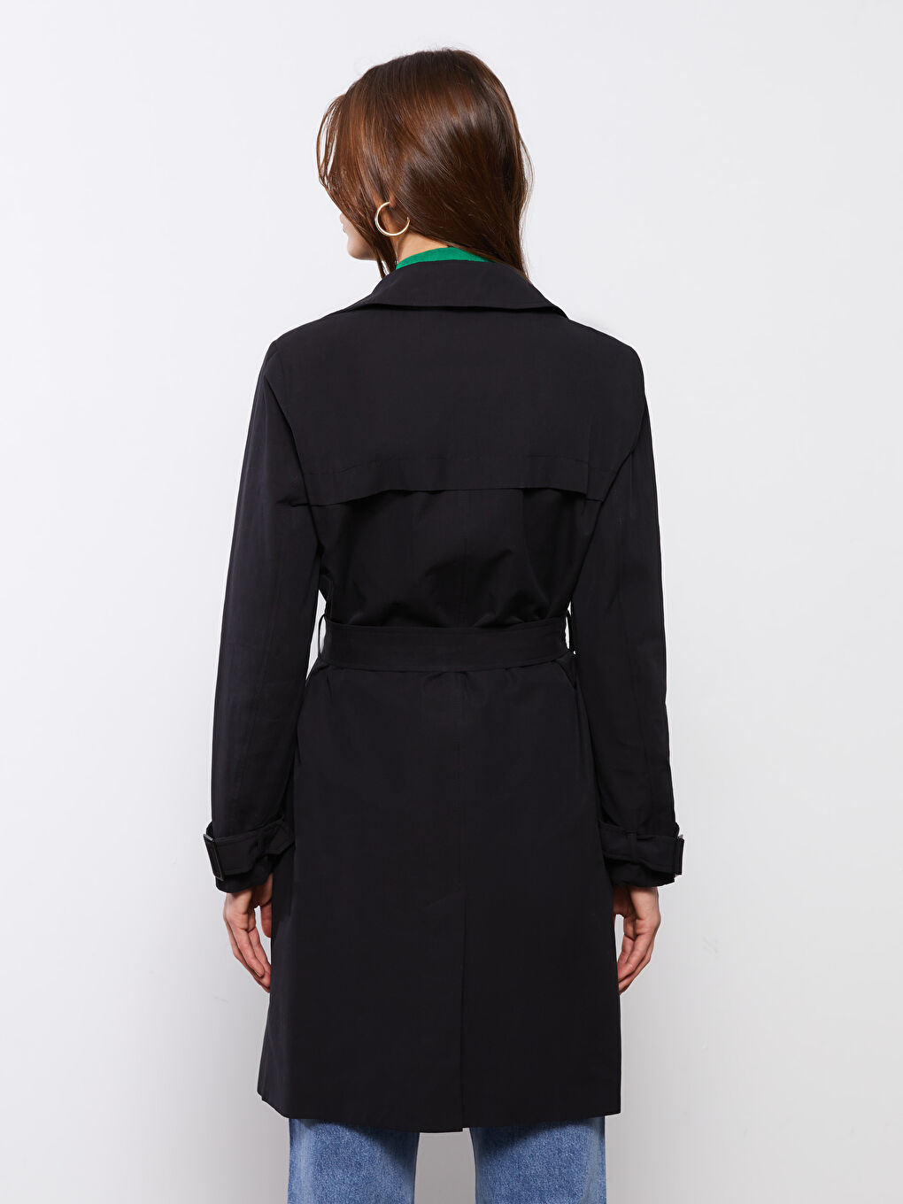 Jacket Collar Regular Long Sleeve Women's Trench Coat-11
