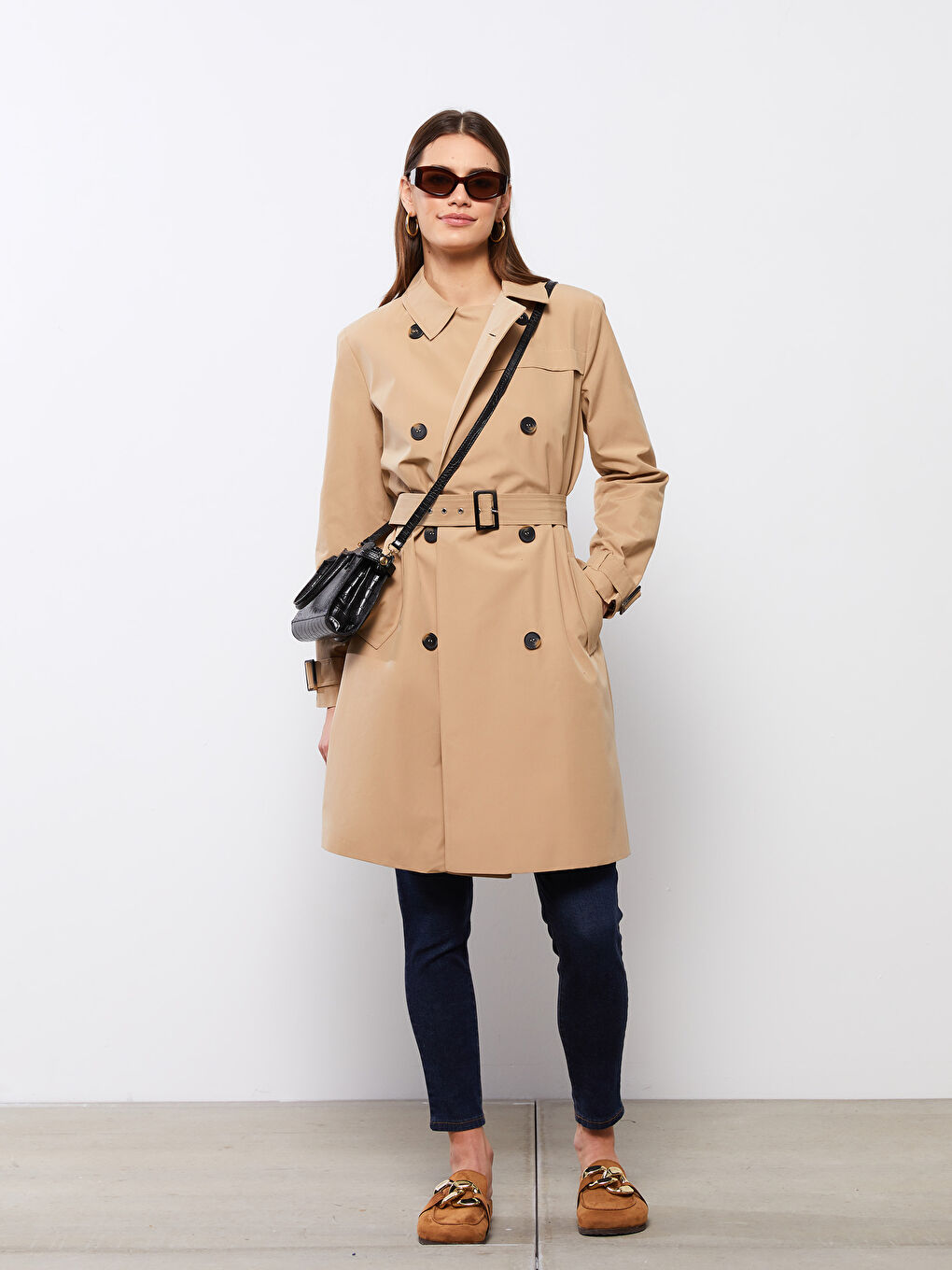 Jacket Collar Regular Long Sleeve Women's Trench Coat
