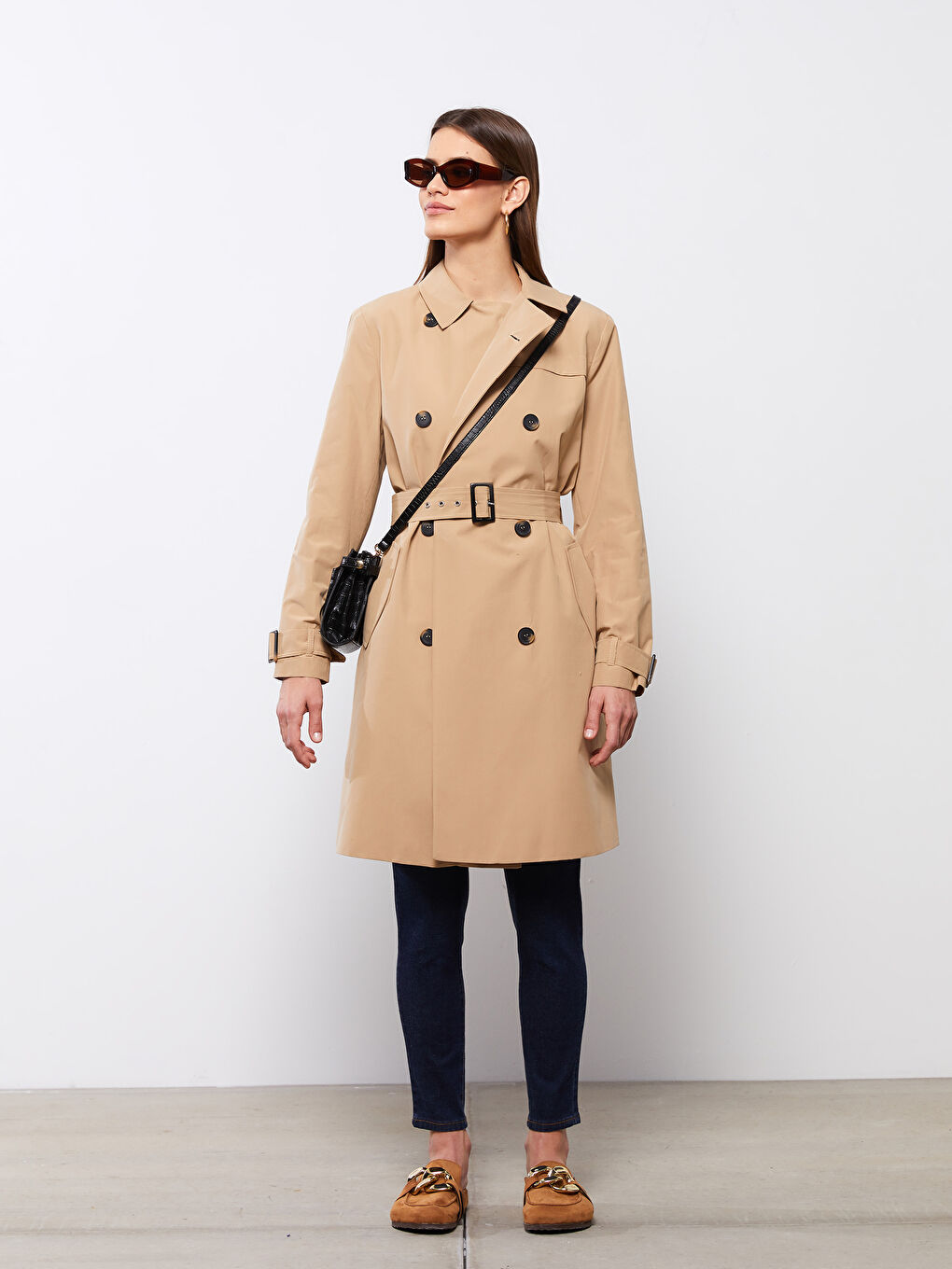Jacket Collar Regular Long Sleeve Women's Trench Coat-1