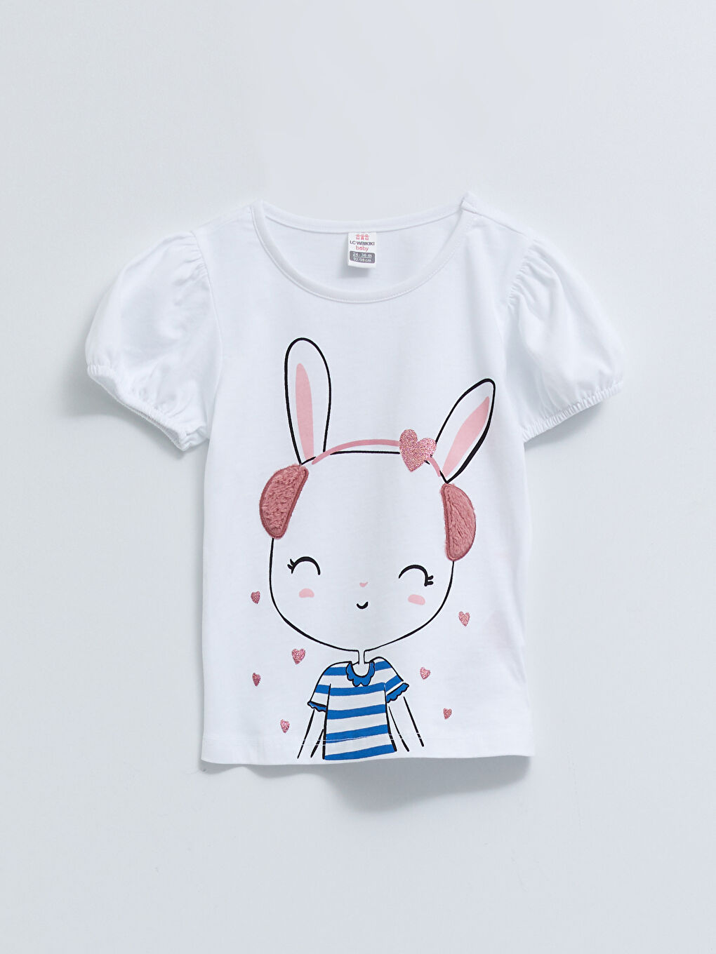 تيشيرت ياقة دائرية كم قصير مطبوع قطن بنات رضع - مجموعة من 2-2