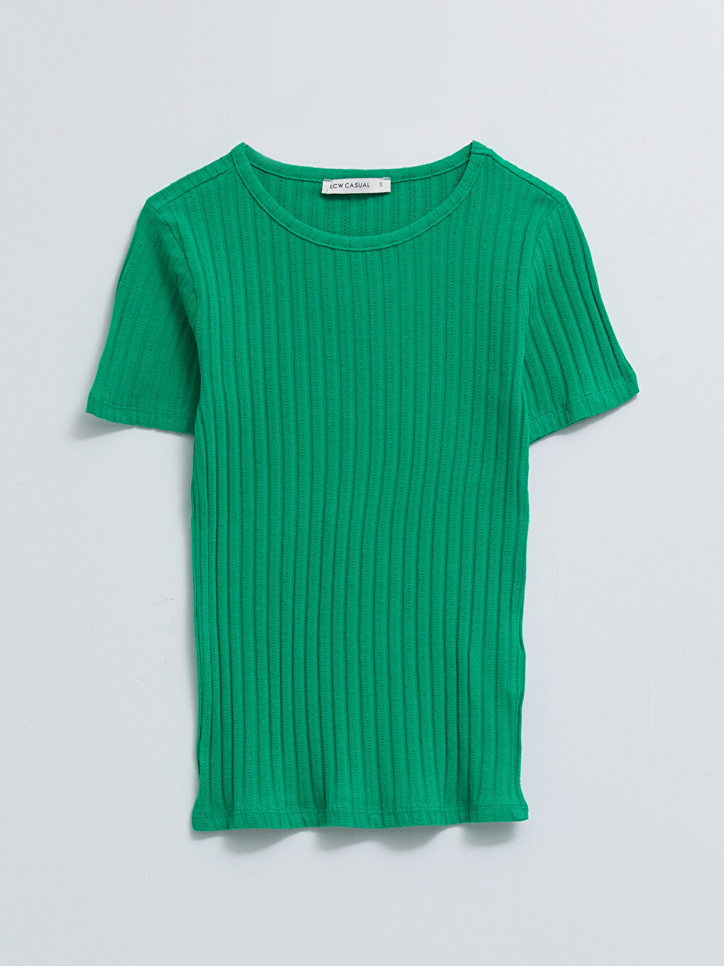 Crew Neck Plain Short Sleeve Women's T-shirt-4