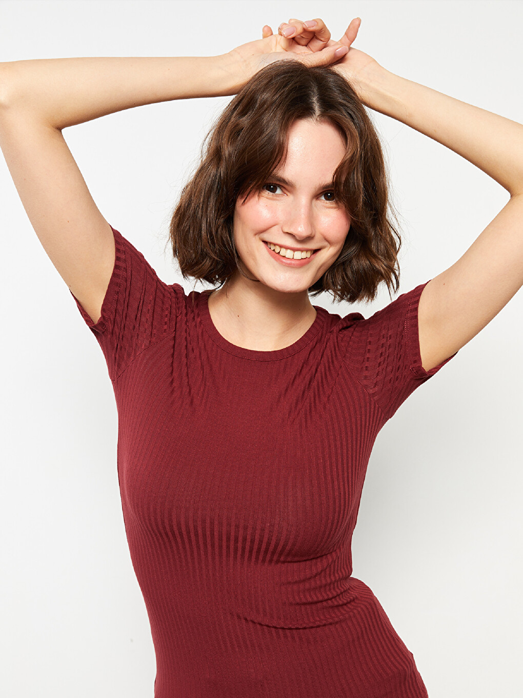 Crew Neck Straight Short Sleeve Cotton Women's T-shirt