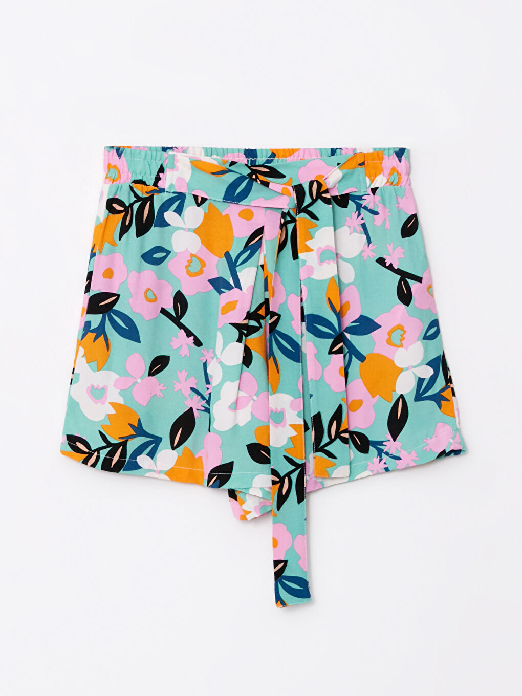 شورت للسيدات مريح بخصر مطاطي ومطبوع من الفيسكوز-5