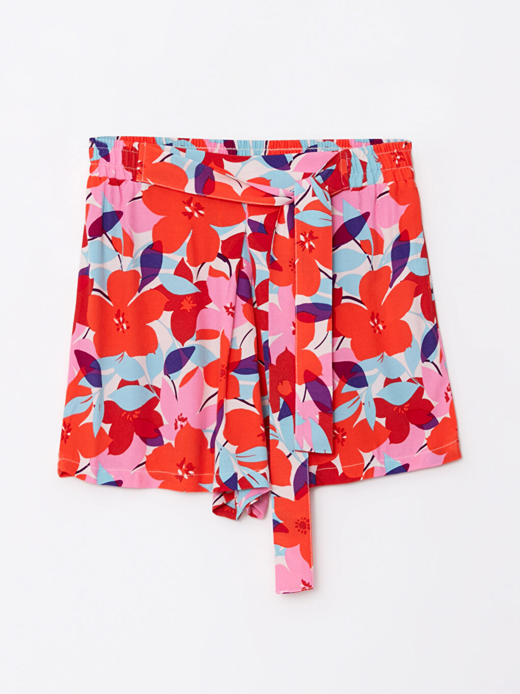 LC Waikiki Elastic Waist Comfortable Patterned Viscose Women's Shorts -S2I617Z8-LTQ