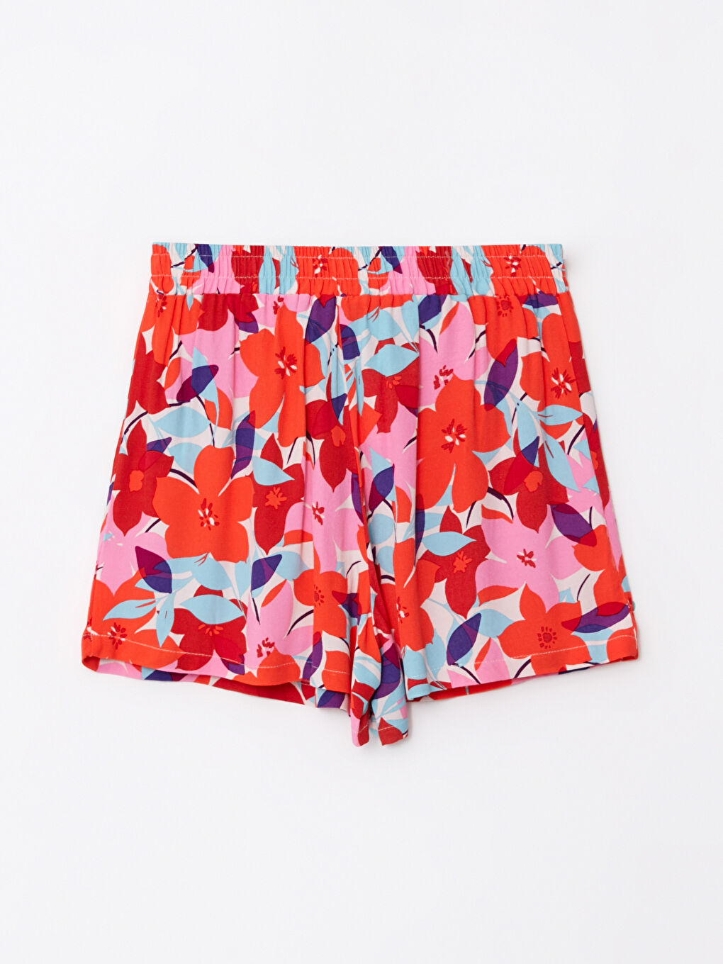 LC Waikiki Elastic Waist Comfortable Patterned Viscose Women's Shorts -S2I617Z8-LTQ