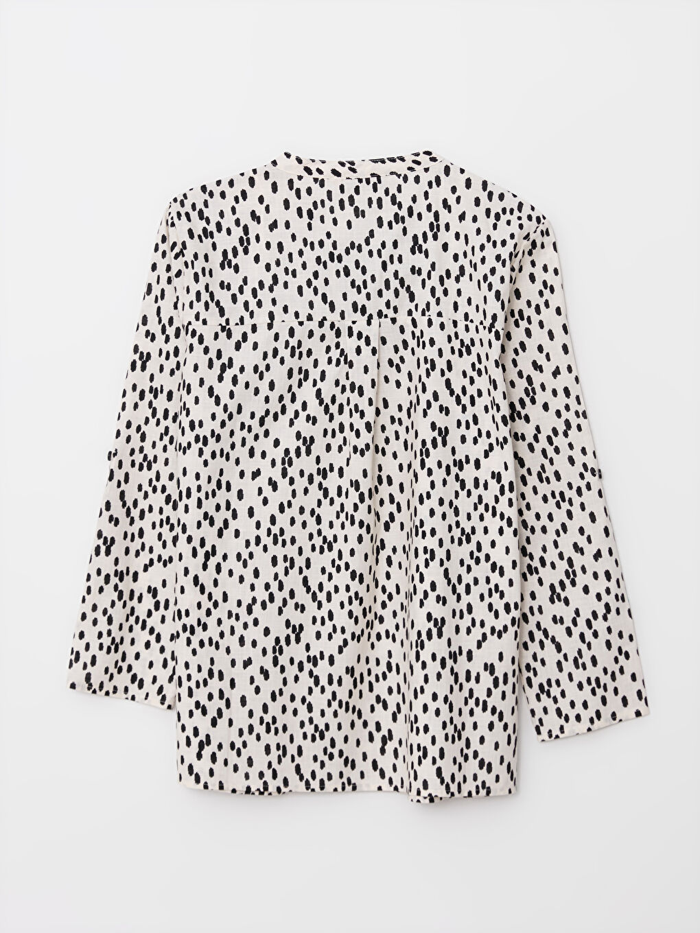 LCW Grace Henley Neckline Pattern Long Sleeve Cotton Women's Shirt -S2I630Z8-LQB