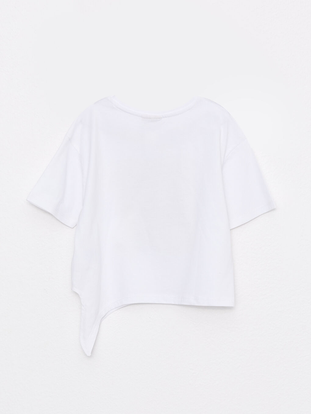 Crew Neck Printed Short Sleeve Cotton Girl T-shirt-4