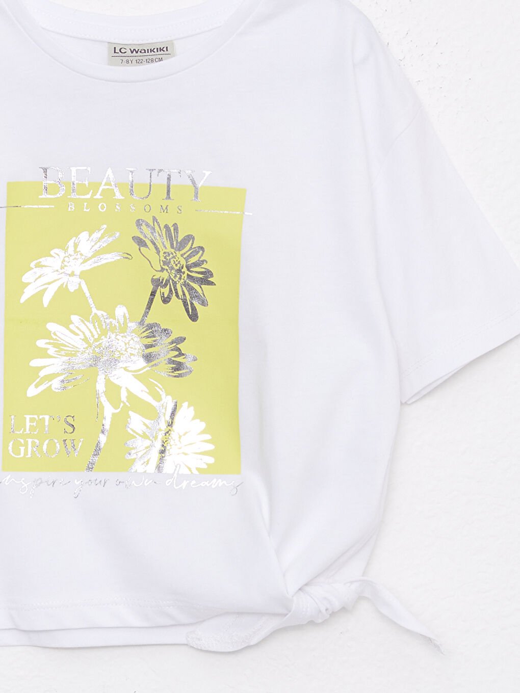 Crew Neck Printed Short Sleeve Cotton Girl T-shirt-5