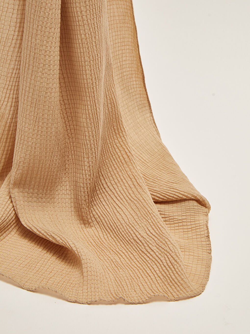 Ekru Kadın Düz  Şal-3