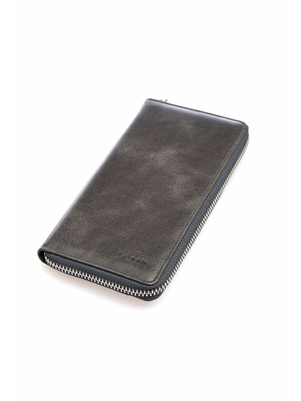 Antrasit Fossil Hakiki Deri Fermuarlı Erkek Cüzdan