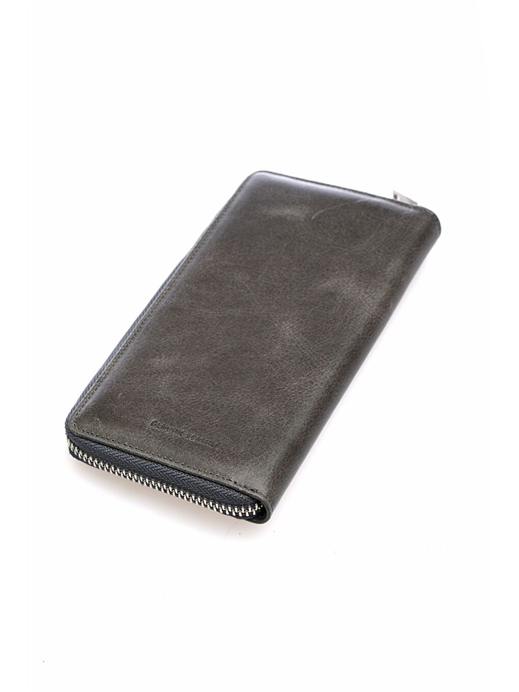 Antrasit Fossil Hakiki Deri Fermuarlı Erkek Cüzdan-1