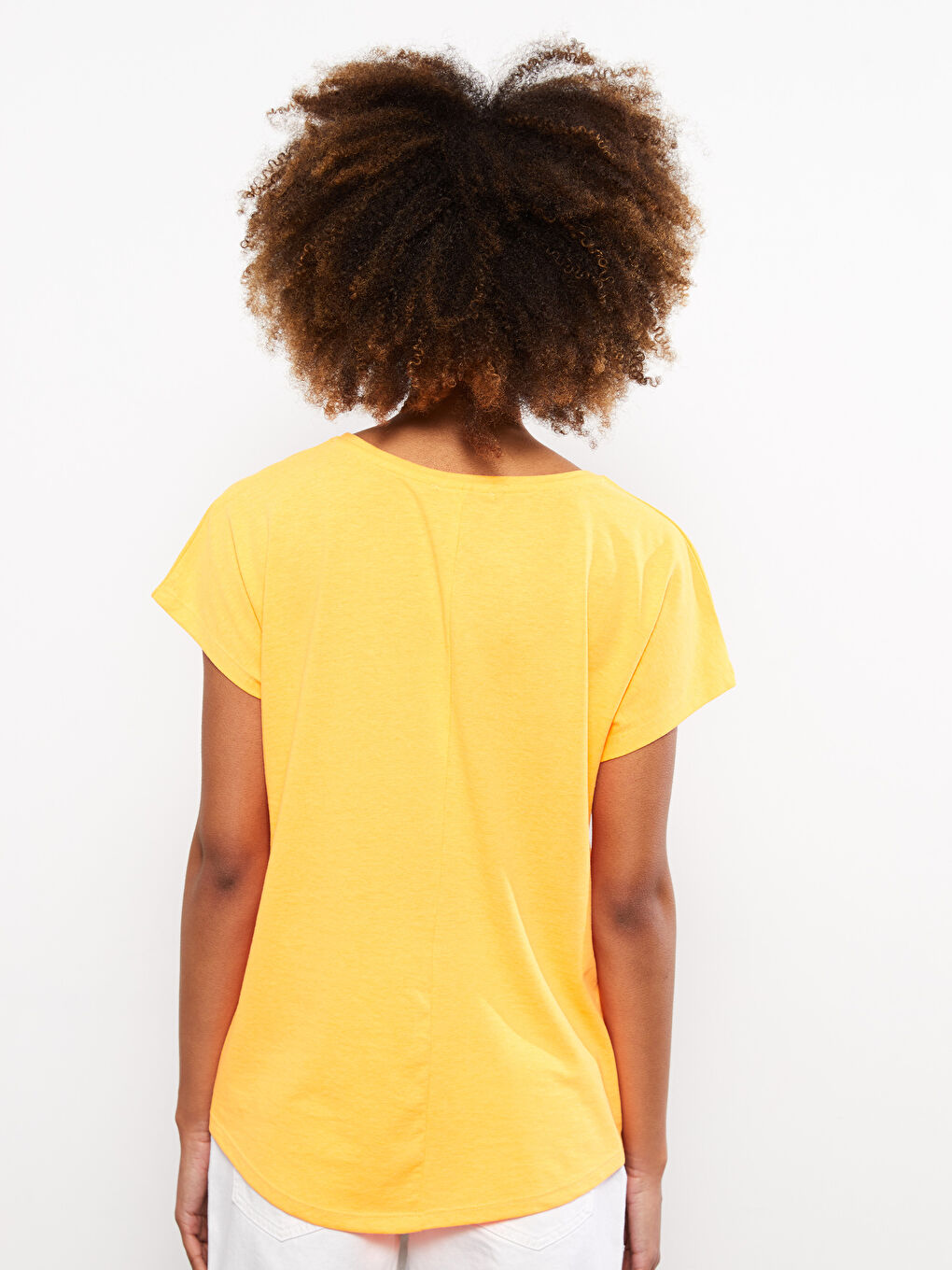 Crew Neck Printed Cotton Women's T-Shirt-4