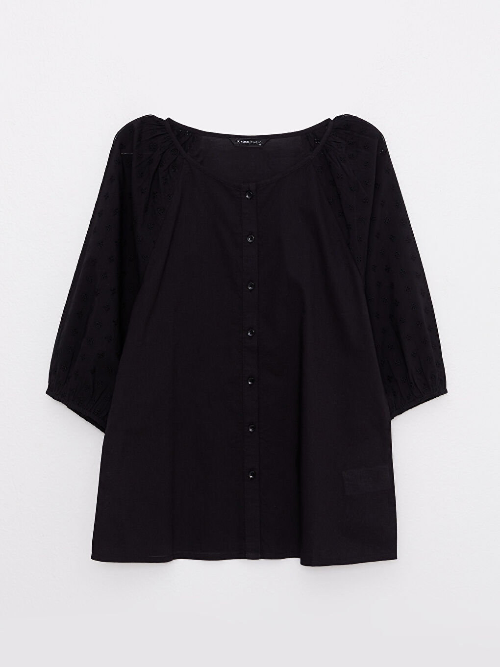 Boat Neck Embroidered Poplin Women's Blouse -S2I692Z8-CVL