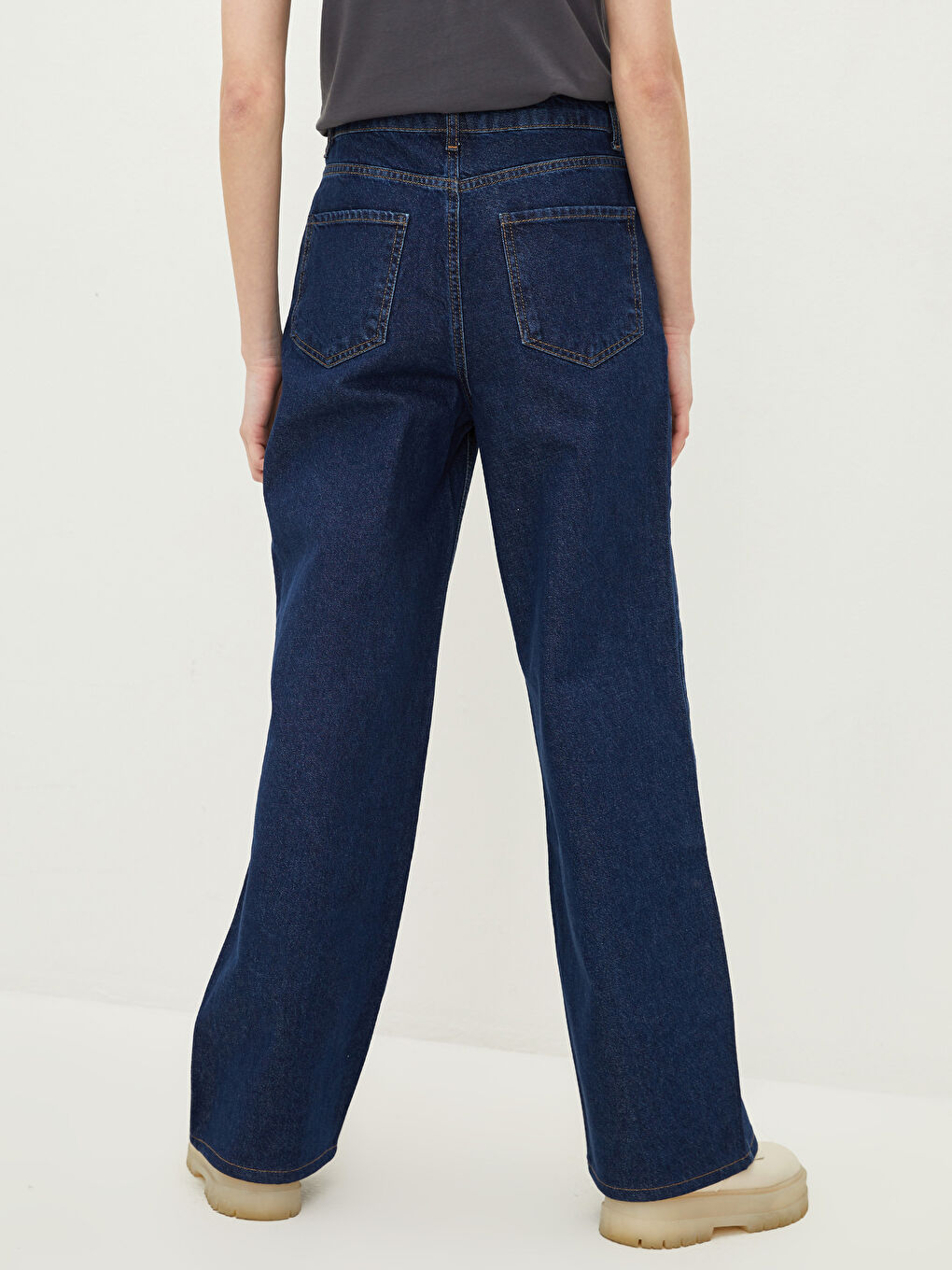 İndigo Aplike Baskılı Kapüşonlu Tunik-4