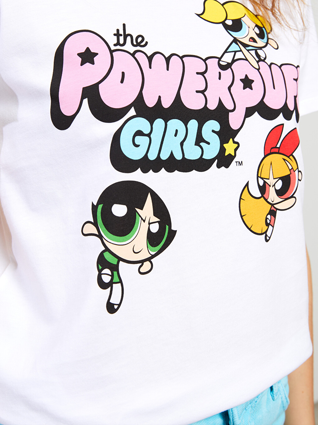 T-shirt en Coton à Manches Courtes Imprimé Les Super-Filles à Col Rond pour Femmes-3