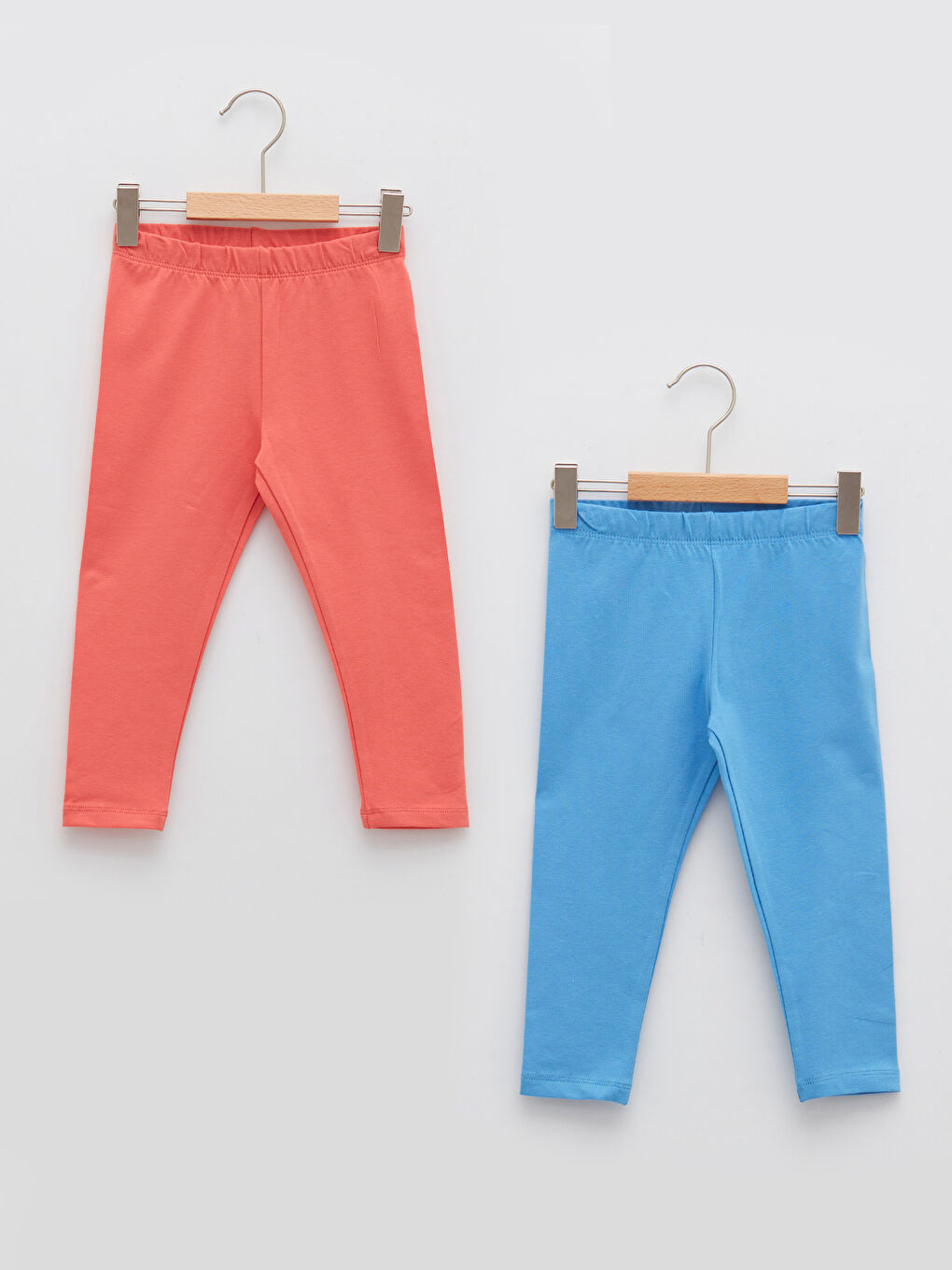 Elastic Waist Basic Cotton Baby Girl Leggings 2 Pieces