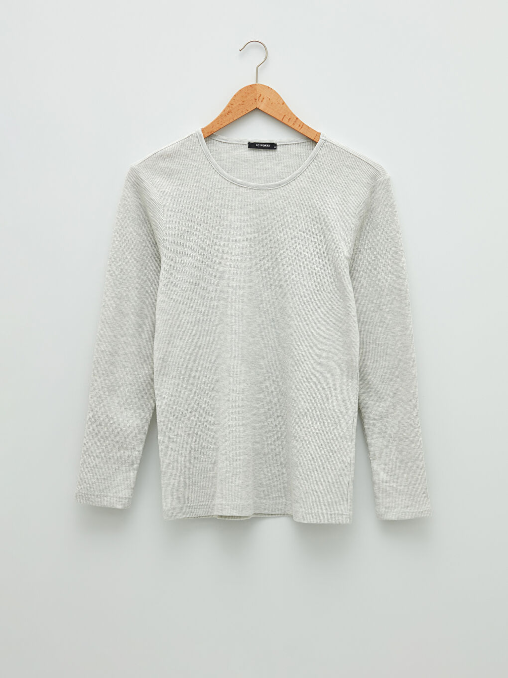 تيشيرت داخلي كم طويل ياقة دائرية قطن للرجال-5