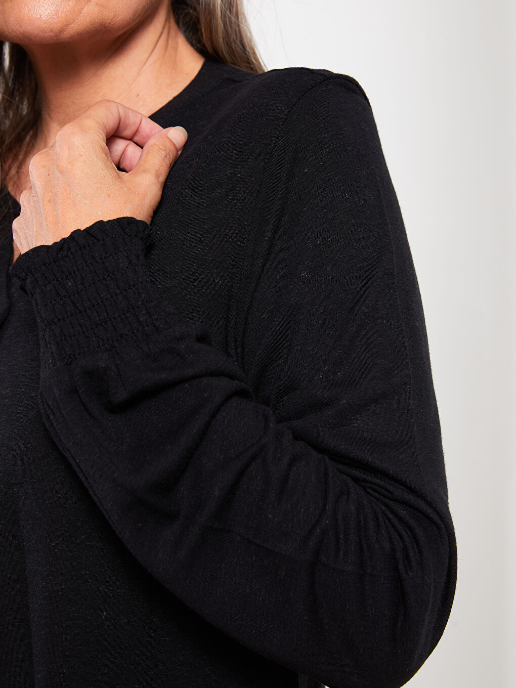 Henley Neckline Long Sleeve Women's Tunic-2