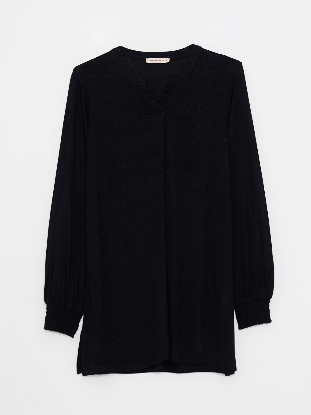 Henley Neckline Long Sleeve Women's Tunic-4