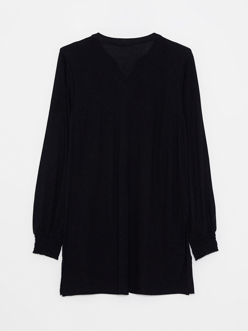 Henley Neckline Long Sleeve Women's Tunic-5