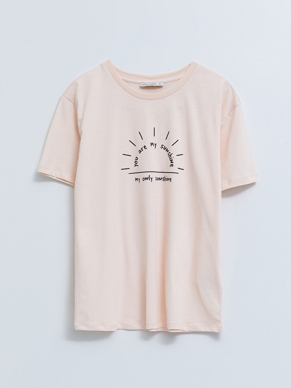 Crew Neck Printed Short Sleeve Cotton Women's T-shirt-5