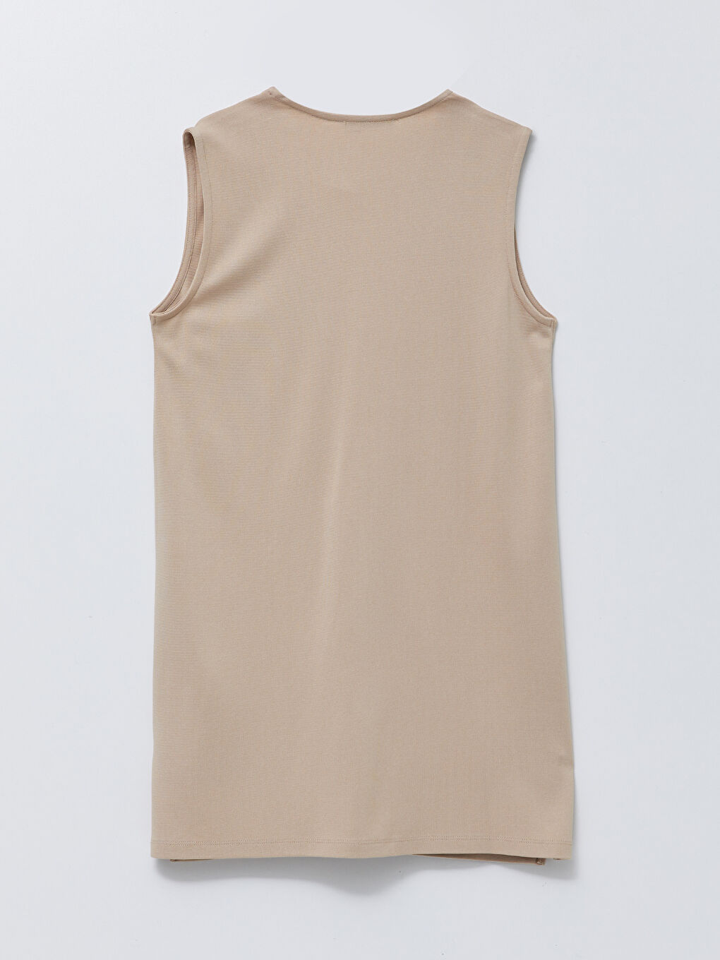 Bej Kadın V Yaka Düz Yelek-6