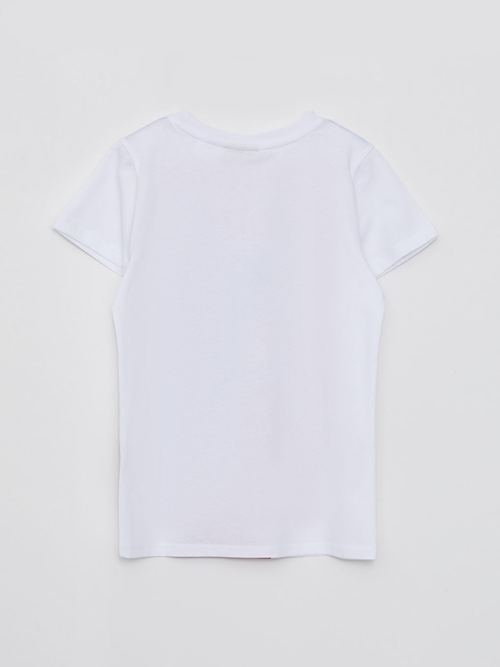 Beyaz Bisiklet Yaka Lady Bug Baskılı Kısa Kollu Kız Çocuk Tişört ve Maske-1